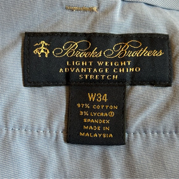 Brooks Brother Light Weight Advantage Chino Stretch Khaki Flat Front W34 SRMP$90 - Picture 5 of 7